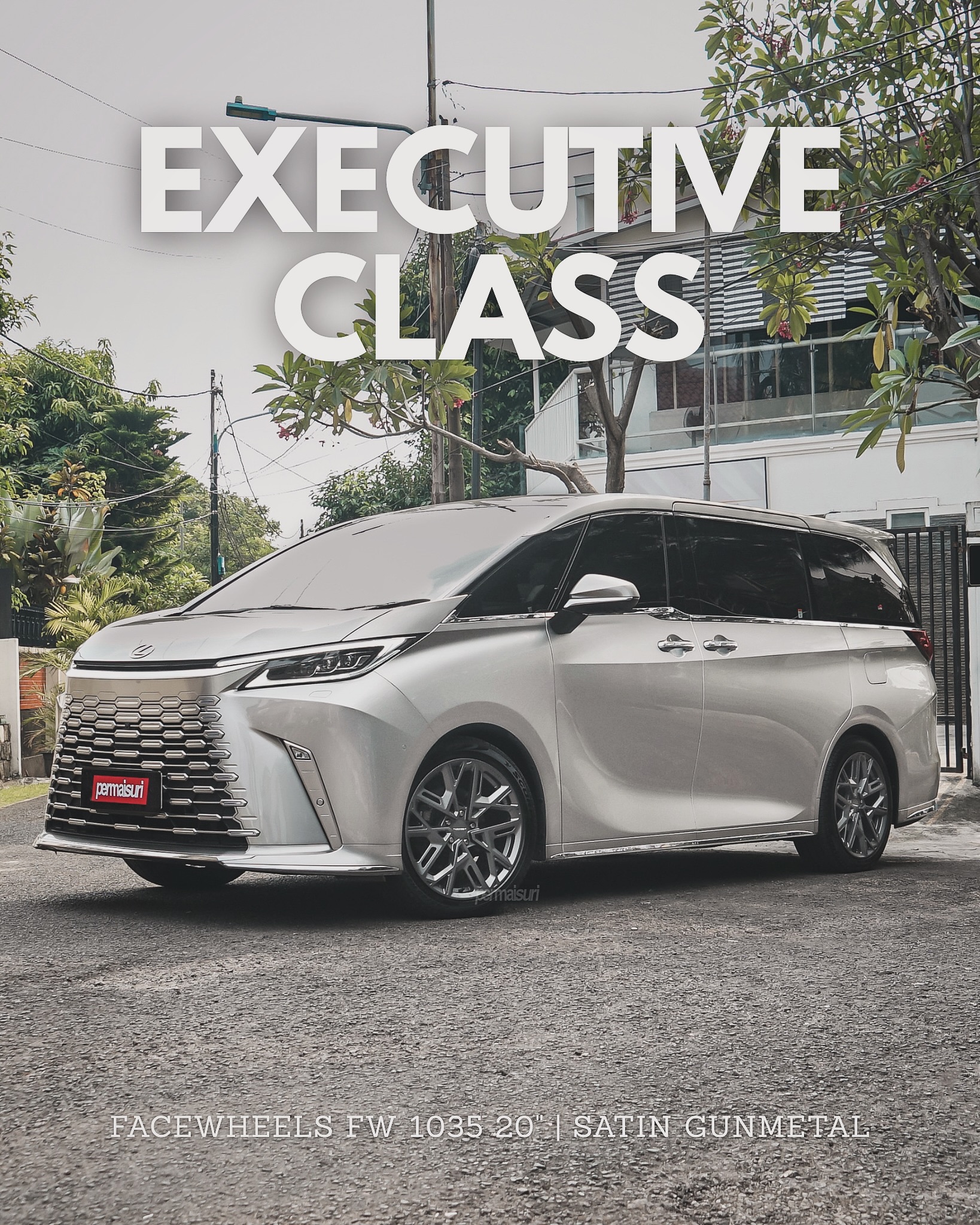Bukan sekadar MPV mewah, tapi sebuah statement of success.

Lexus LM 350H dipadukan dengan velg Facewheels FW1035 20” Satin Gunmetal dengan bahan Alluminium T6061 aerospace grade, menghadirkan tampilan yang lebih berkelas tanpa mengorbankan kenyamana...