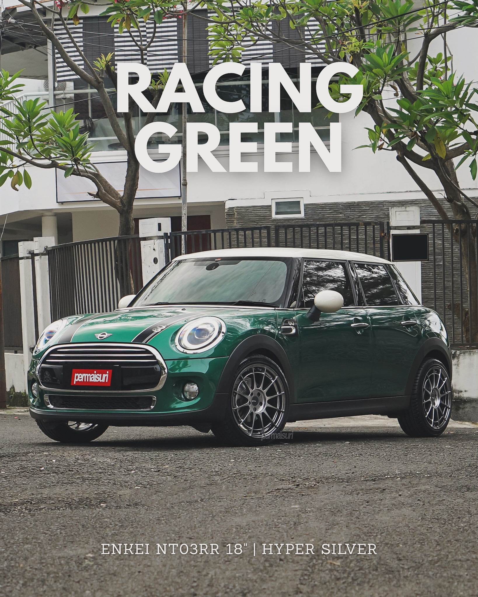 British Racing Green menjadi kanvas sempurna untuk Enkei NT03RR, velg yang lahir dari pengalaman motorsport Enkei yang kemudian di produksi untuk versi jalanan. Hyper Silver finish memberikan kontras yang elegan tanpa menghilangkan aura performanya....